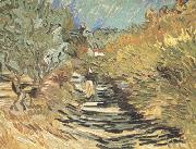 Vincent Van Gogh A Road at Sain-Remy with Female Figure (nn04) France oil painting artist